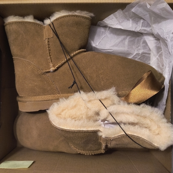 NEW girls 5 pair suede bow Amelia bearpaw pawz women fur ankle boots cute design